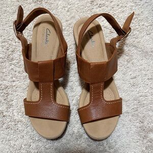 Clarks Tan Leather Sandals